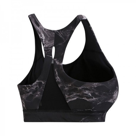 AUBN056-4 Sports Bra Marble Black XXL