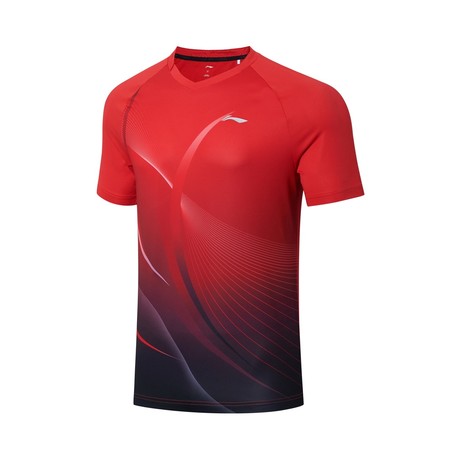 Tischtennis Herren Team Wettkampftrikot Topspin - rot-schwarz - AAYT031-6 M = S EU