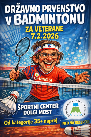 13. Državno prvenstvo za veterane in rekreativce - 7.2.2026